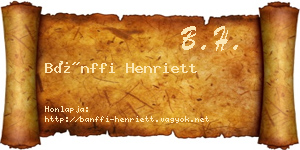 Bánffi Henriett névjegykártya